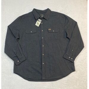 Guide Series Mens Charcoal Gray Cotton Chamois Long Sleeve Shirt 2XL NWT